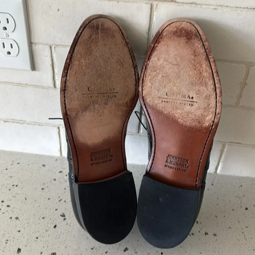 Johnston & Murphy Classic Black Leather Dress Shoes Oxfords Men’s Size 10.5 D/B